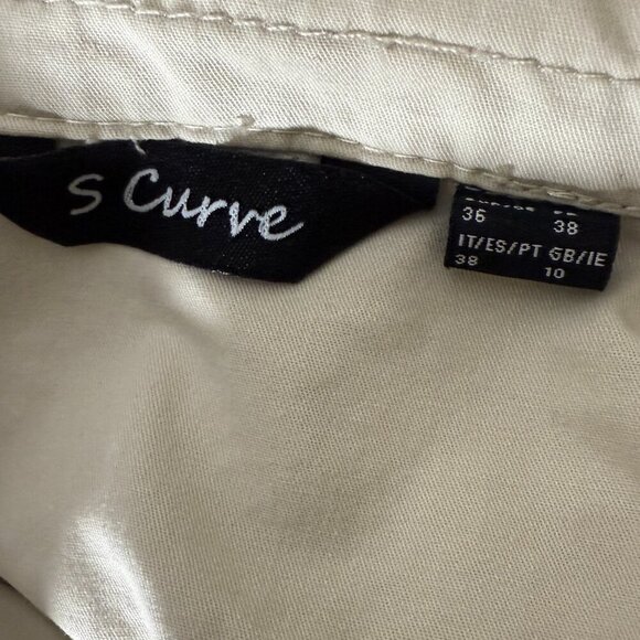 S Curve Light Jacket-Trench Coat Cream Size 10 - Picture 2 of 7